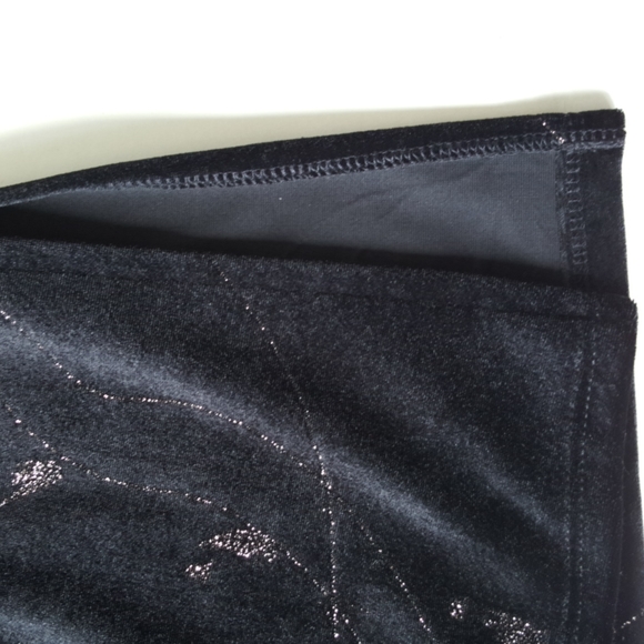 Velour Black Sparkle Vintage 2 pieces Long Jacket & Sleeveless Dress Petite Sz 8 - Picture 13 of 16